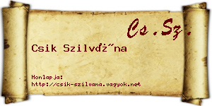 Csik Szilvána névjegykártya